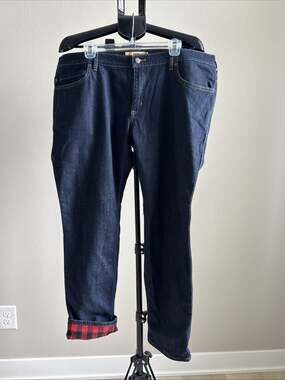 Carhartt Women’s Lined Jeans Flannel Size 18 Original Fit Straight Leg